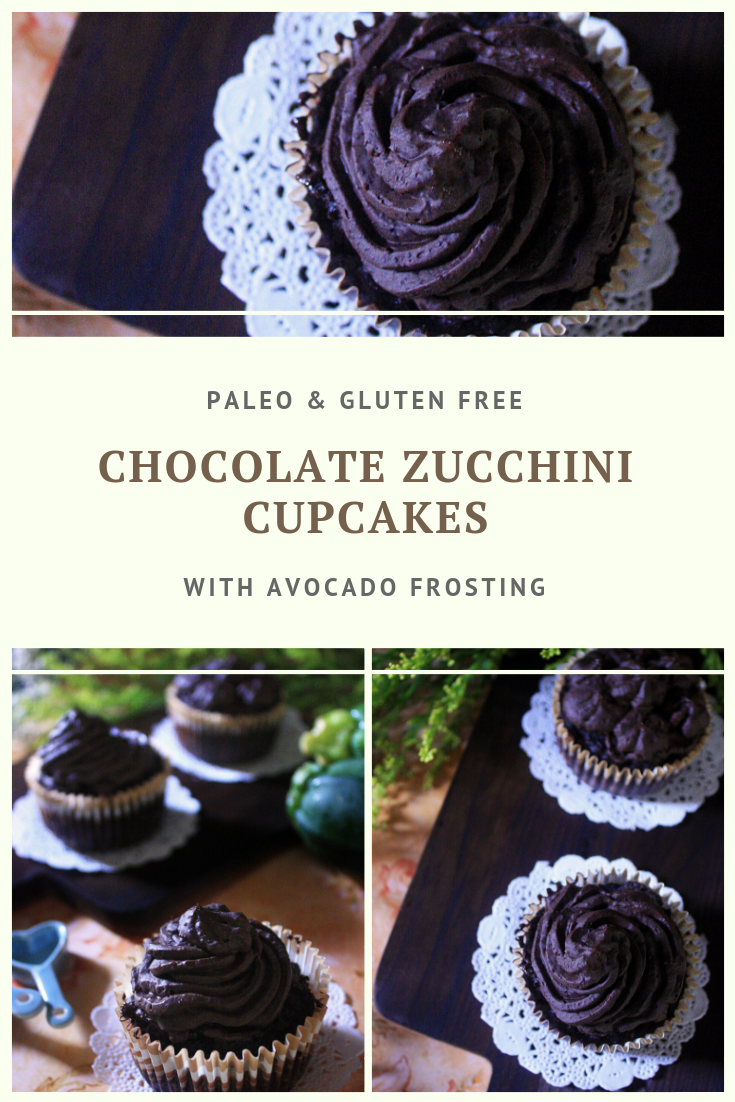 Paleo Chocolate Zucchini Cupcakes with Avocado Frosting Recipe by Summer Day Naturals