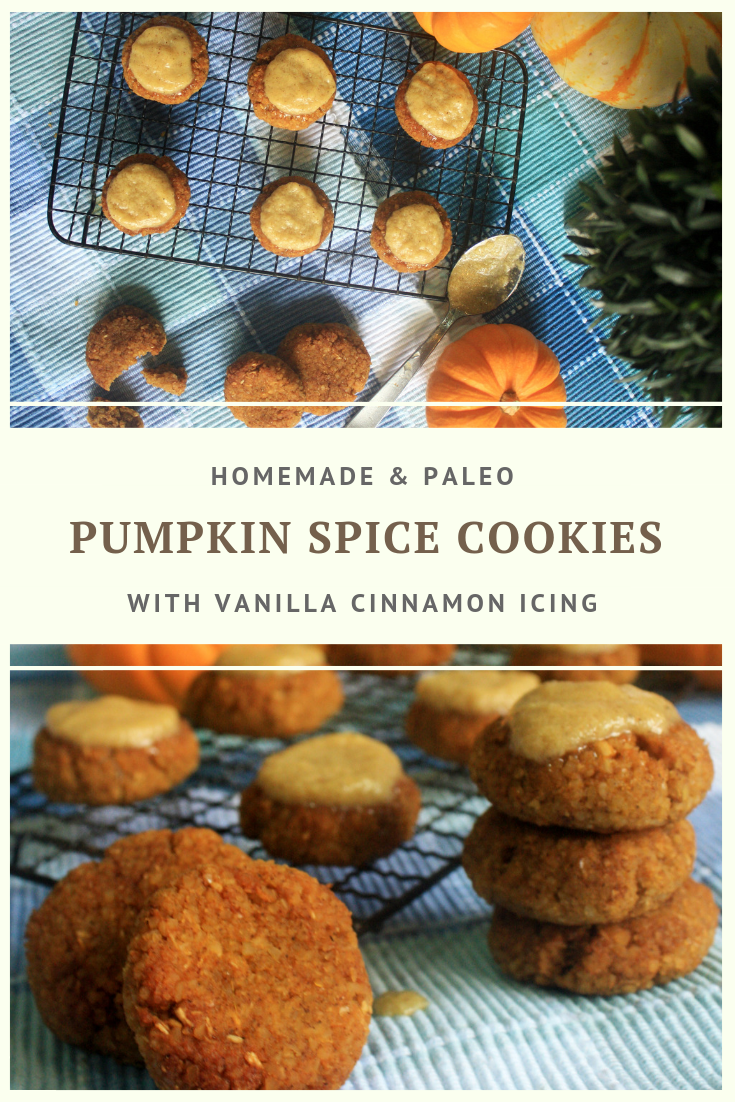 Paleo Pumpkin Spice Cookies with Vanilla Cinnamon Icing Recipe by Summer Day Naturals