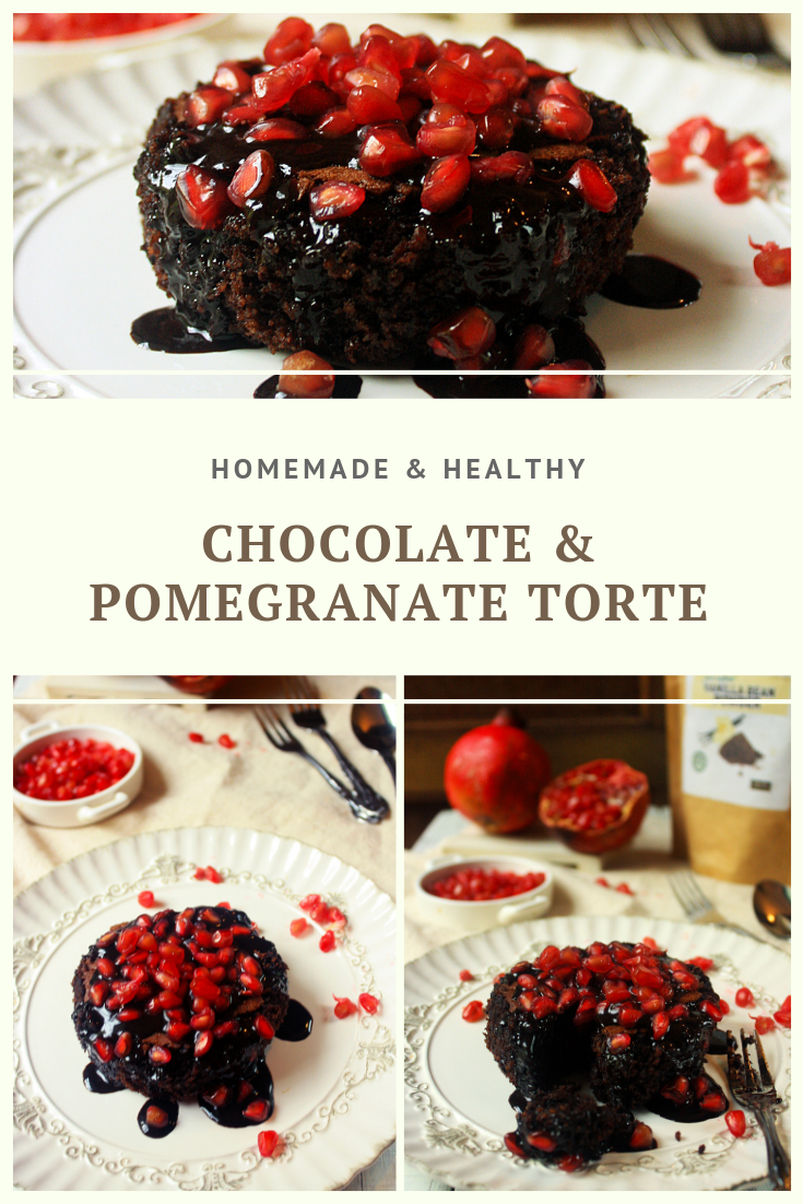 Paleo Chocolate & Pomegranate Torte Recipe by Summer Day Naturals