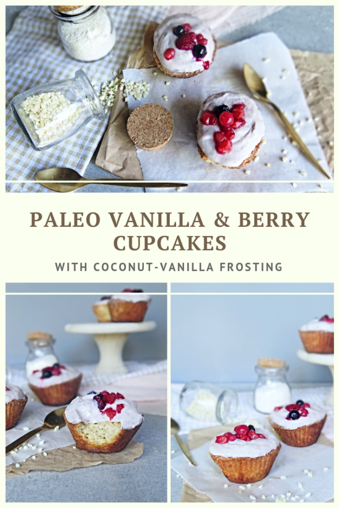 Paleo Vanilla & Berry Muffins With Coconut-Vanilla Frosting Recipe by Summer Day Naturals