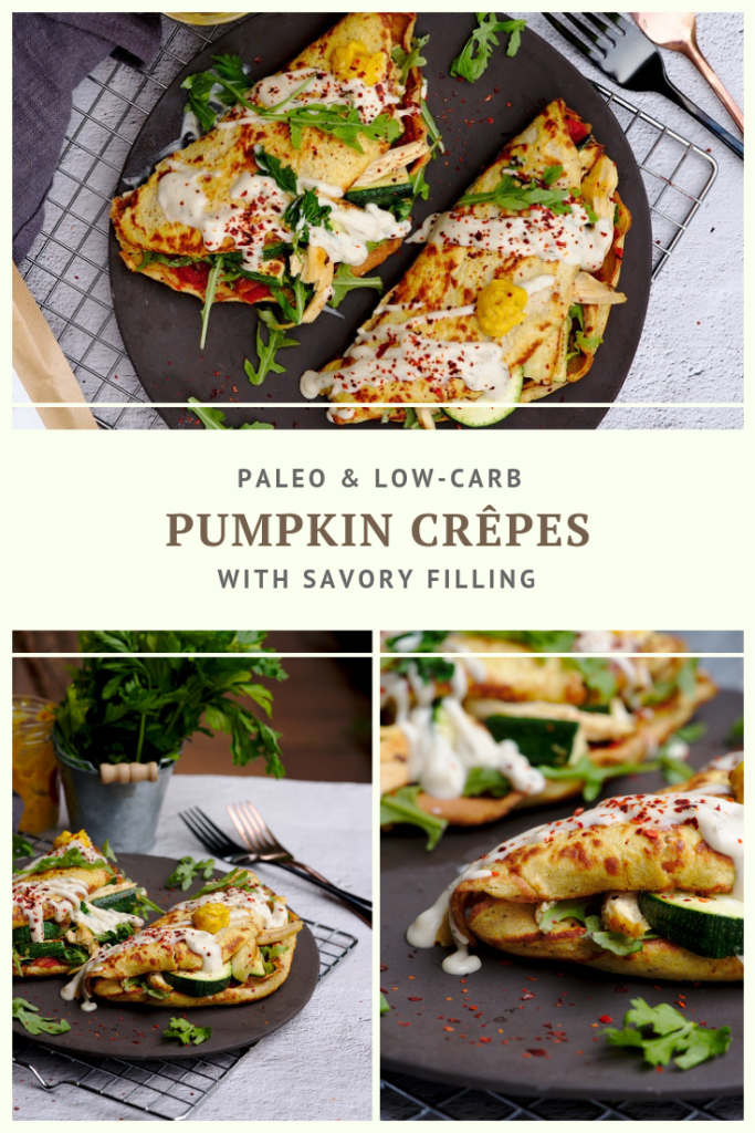 Paleo Pumpkin Crepes with Savory Filling by Summer Day Naturals