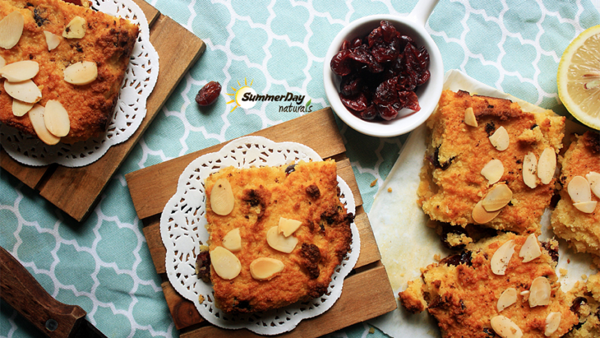 Cranberry, Lemon and Almond Bars