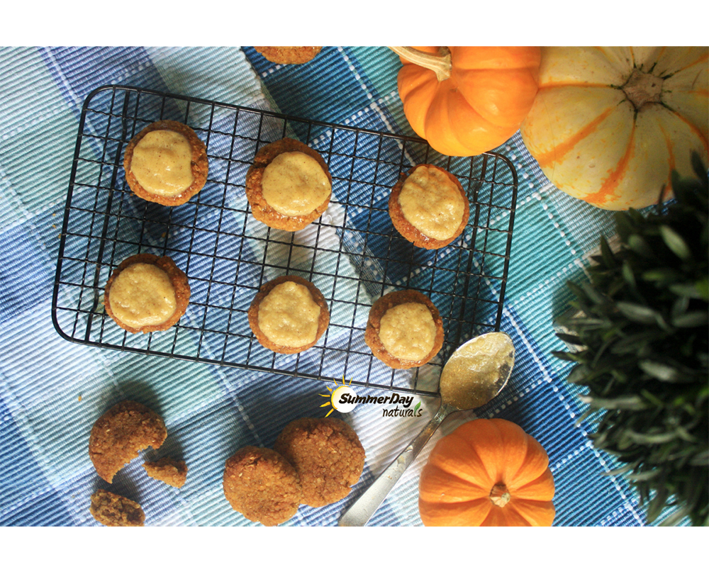 Pumpkin Spice Cookies with Vanilla Cinnamon Icing