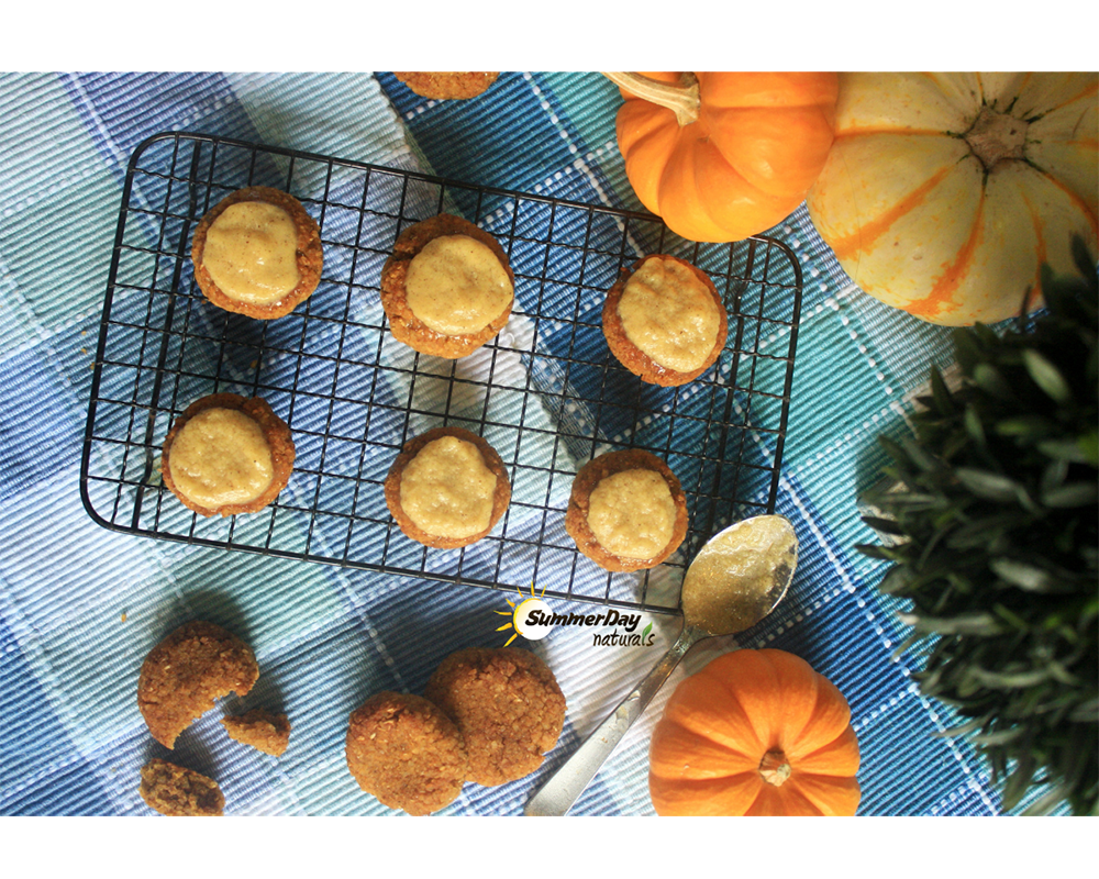 Paleo Pumpkin Spice Cookies with Vanilla Cinnamon Icing